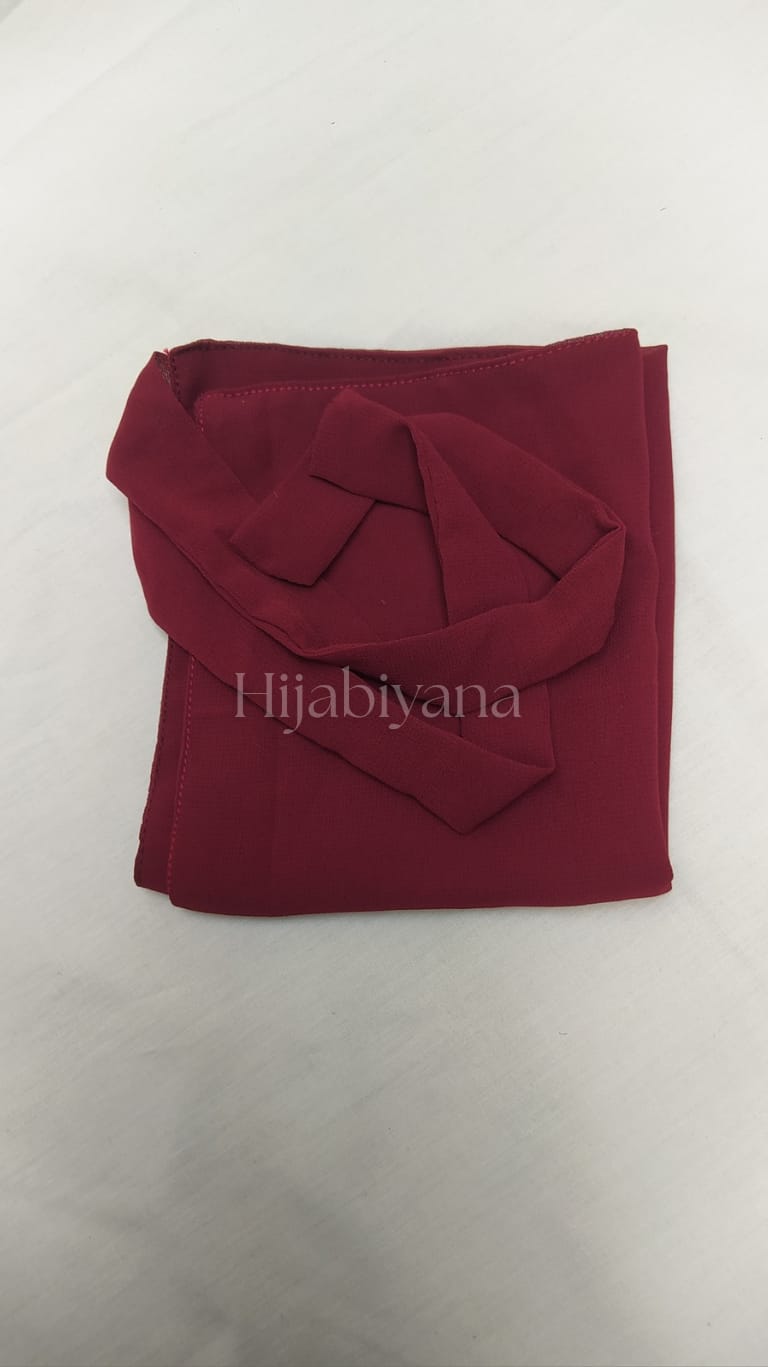 Maroon Chiffon Half Niqab
