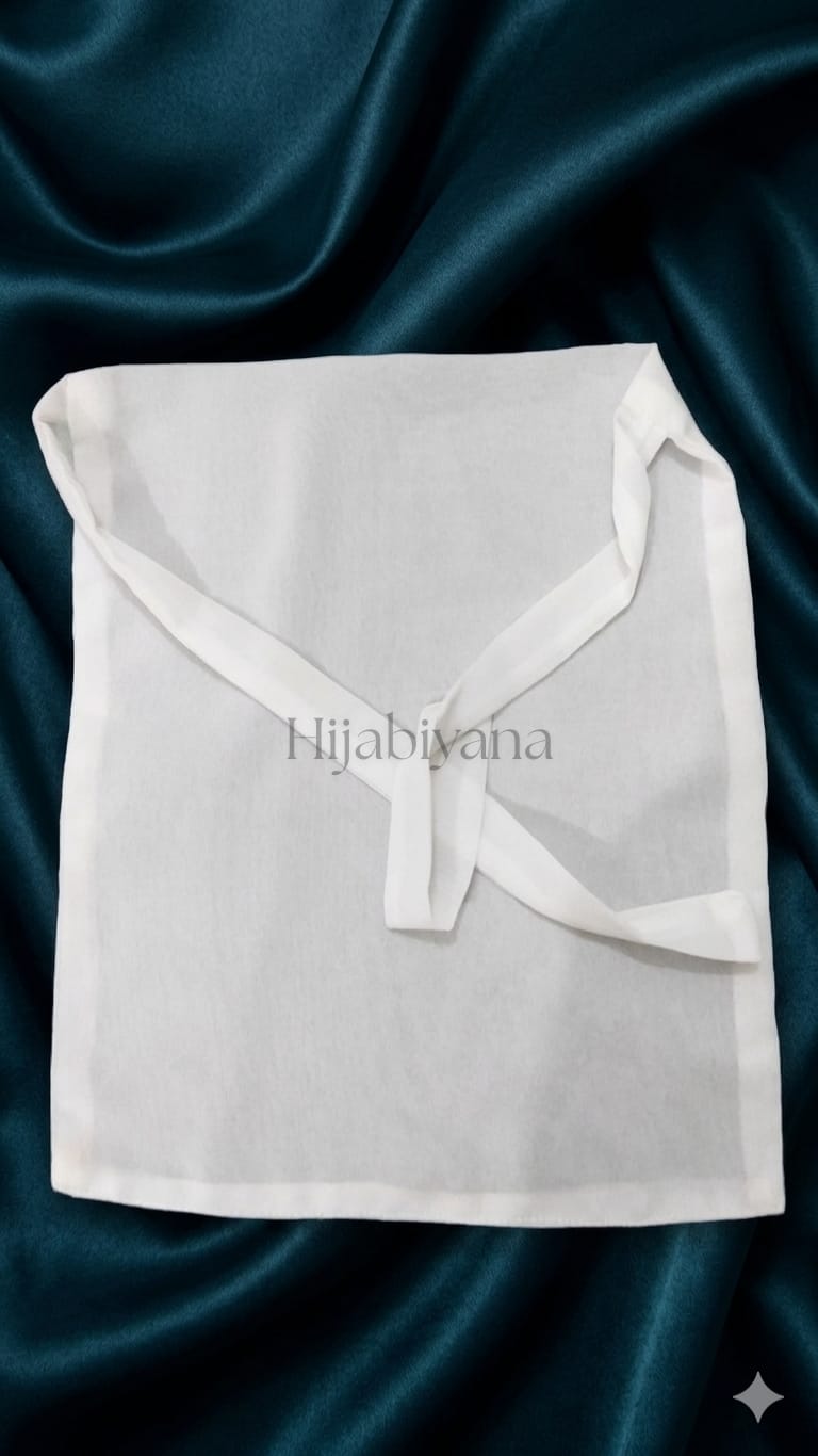 Pearl White Chiffon Half Niqab