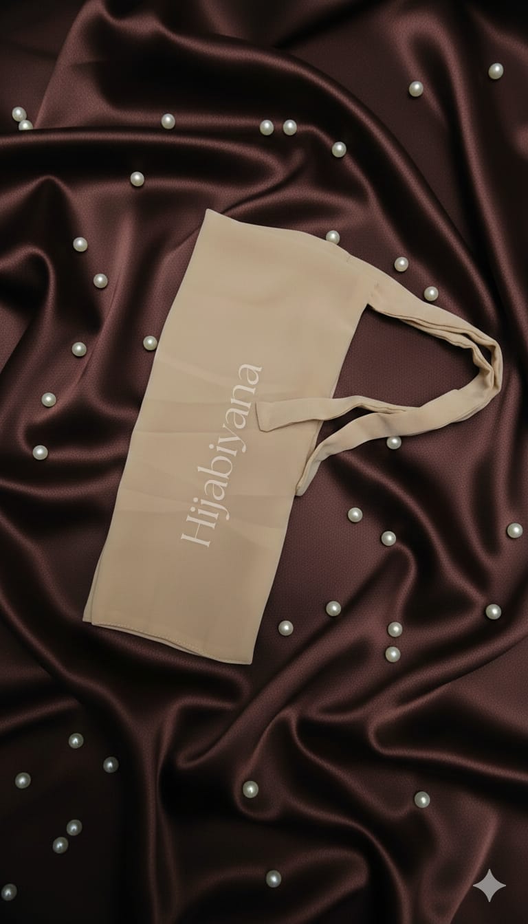 Beige Chiffon Half Niqab
