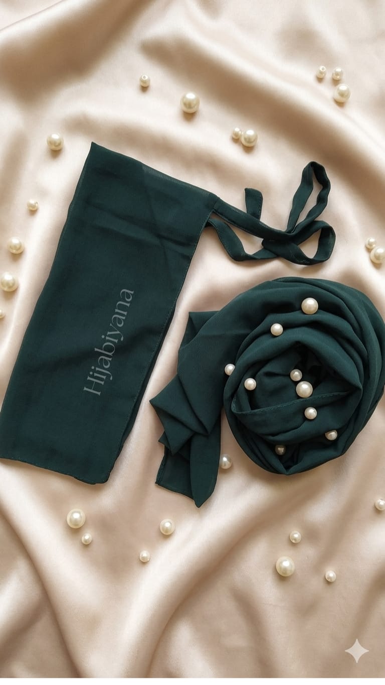 Bottle Green Hijab with Niqab