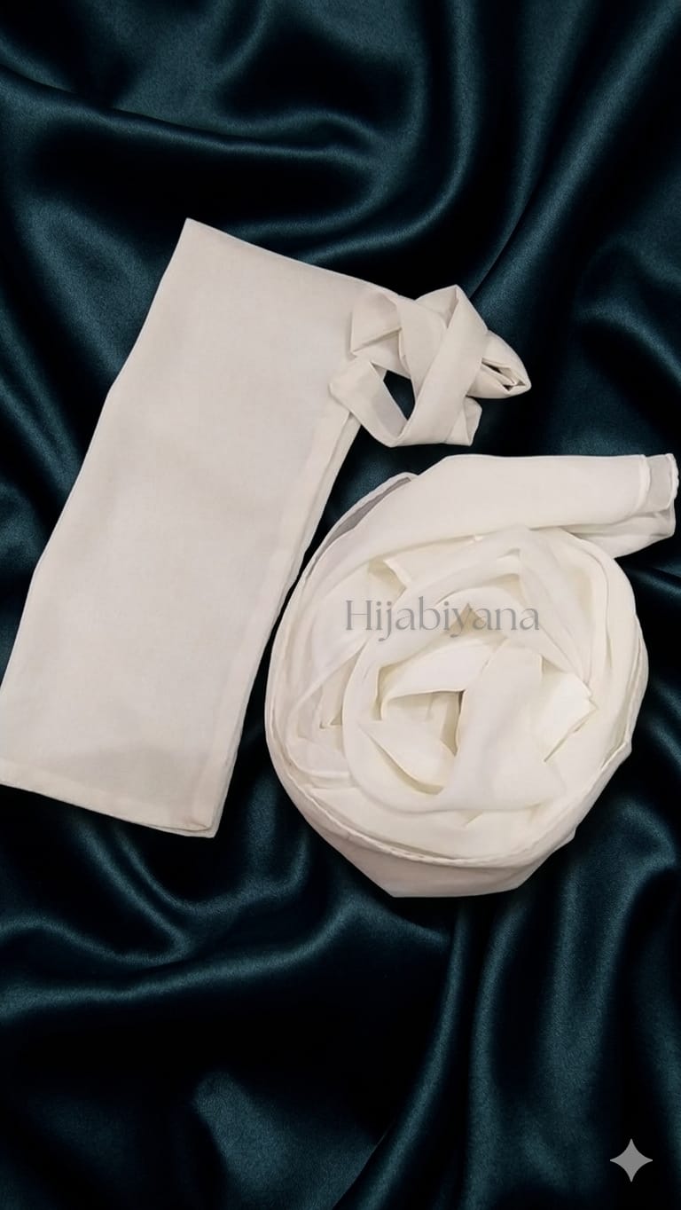 Pearl White Hijab with Niqab