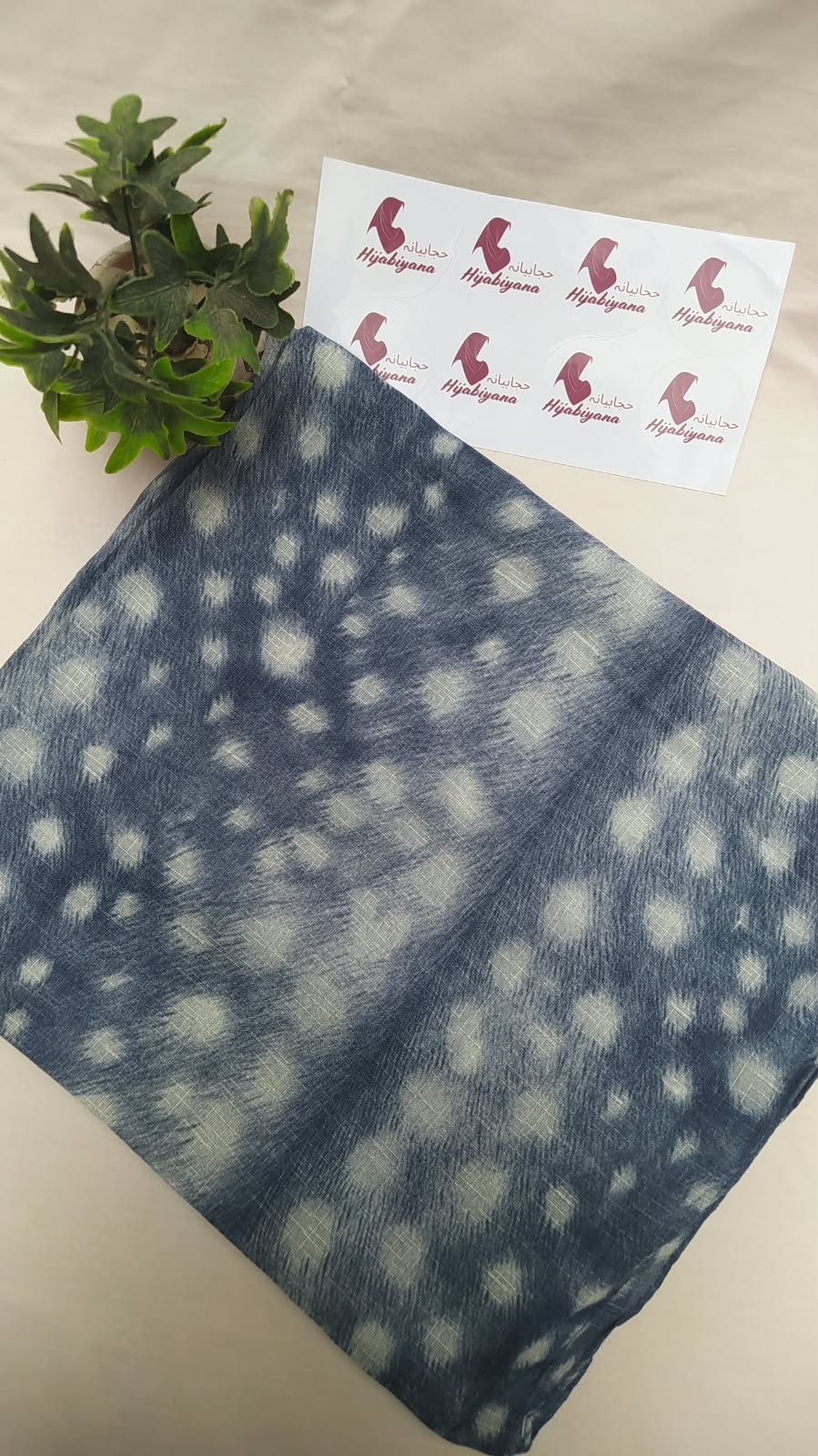 Muted Denim Blue Deer Print Hijab